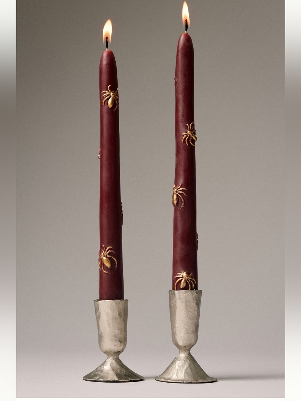 🕷️Anthropologie Taper Candles Mystic Icon Halloween Spiders Spooky Set of 2